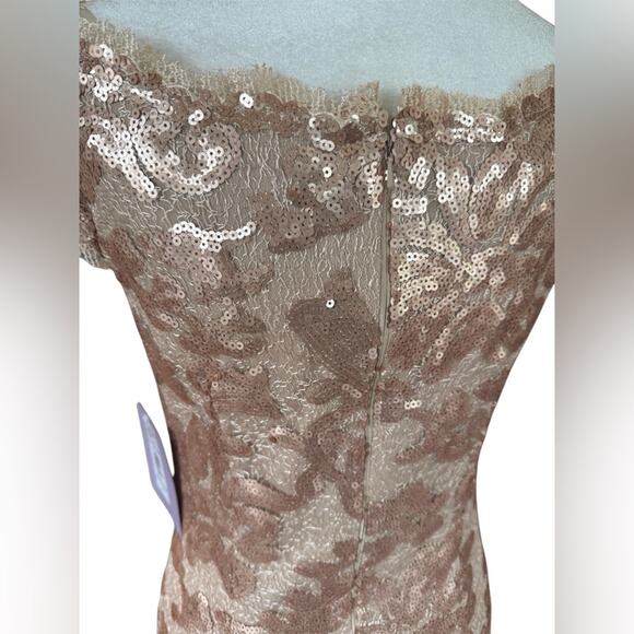 JS Collections NWT Gold Sequin Elegant Mother of Bride Gold Dress- Size 8 - Picture 5 of 12